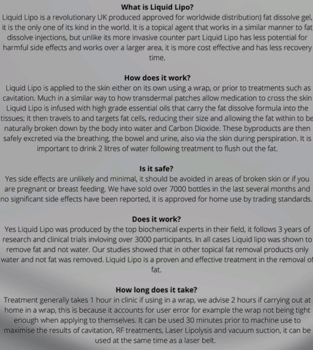 Liquid Lipo topical gel